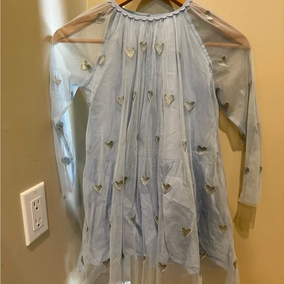 Stella McCartney Light Blue Dress with Silver Heart Details